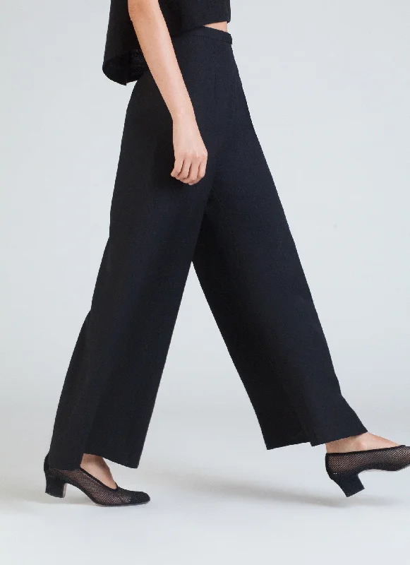 Song Tu Wide Leg Silk Pants - Black