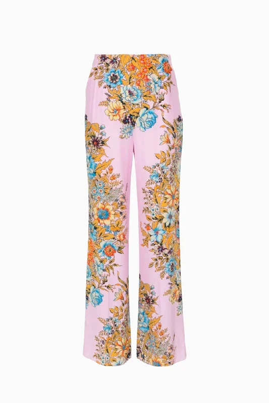 Etro Floral Silk Pyjama Pant - Pink Multi