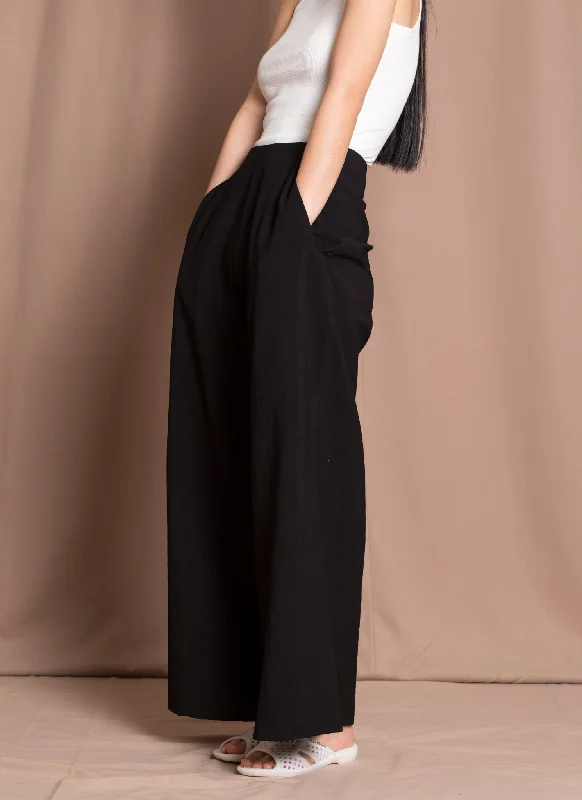 Flute Wide Leg Pocket Pant - Black