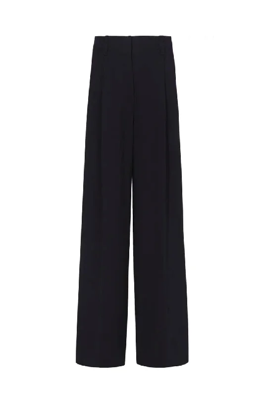 Proenza Schouler Crepe Wide Leg Pants - Black