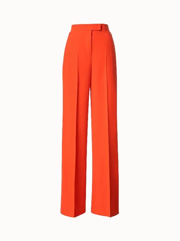 Silk Gabardine Wide Leg Pants