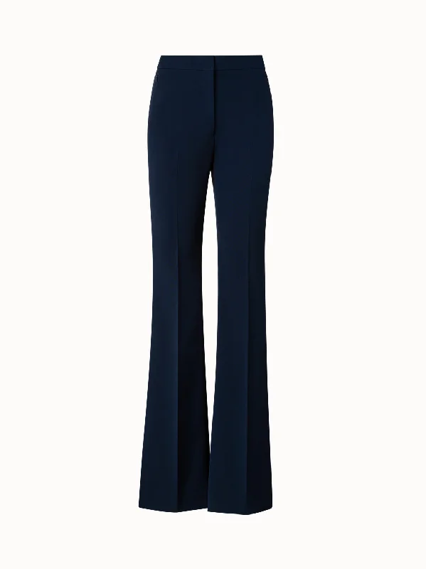 Silk Stretch Crêpe Bootcut Pants