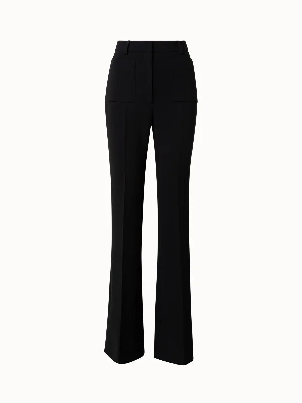 Wool Stretch Double-Face Bootcut Pants