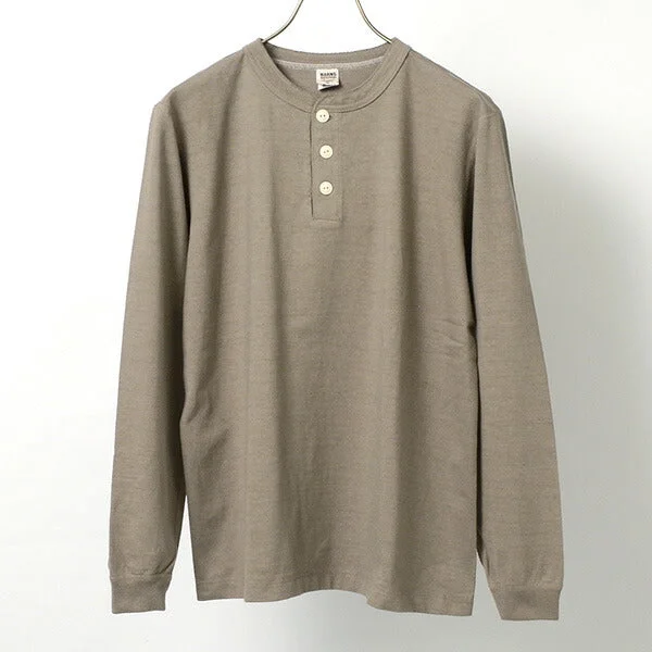 BARNS / COZUN Knit Vintage Long Sleeve Henry Neck T-Shirt