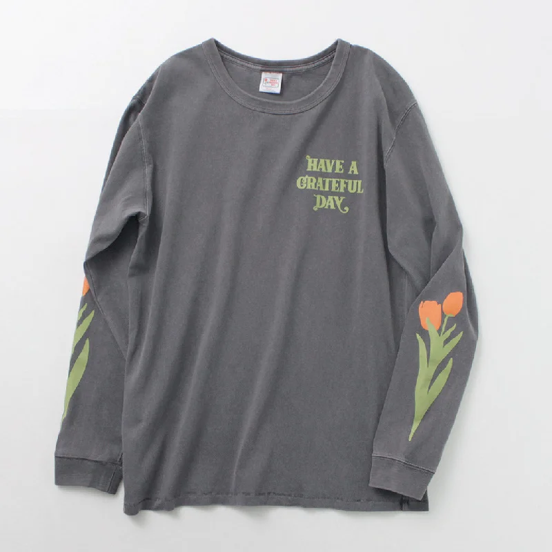 HAVE A GRATEFUL DAY / Tulip & Logo Long Sleeve T-shirt