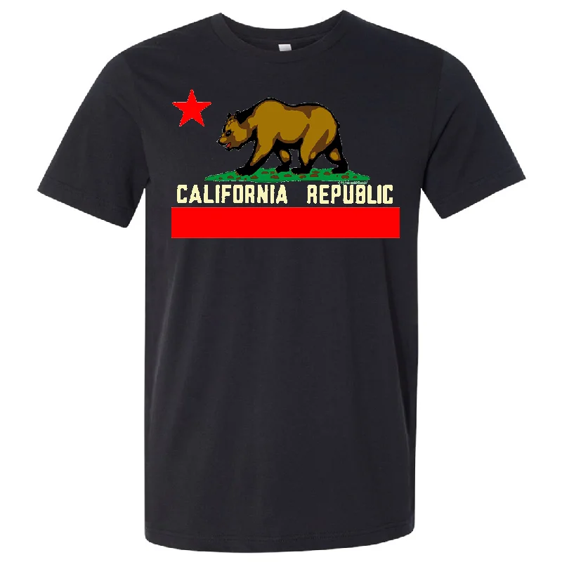 California State Flag Borderless Asst Colors Mens Lightweight Fitted T-Shirt/tee