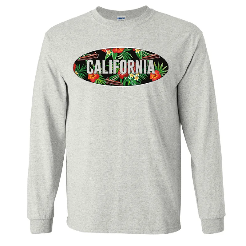 California Tropical Flowers Logo Long Sleeve Shirt