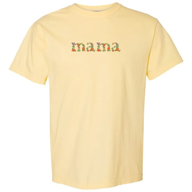 'Fall Floral Mama' Embroidered T-Shirt