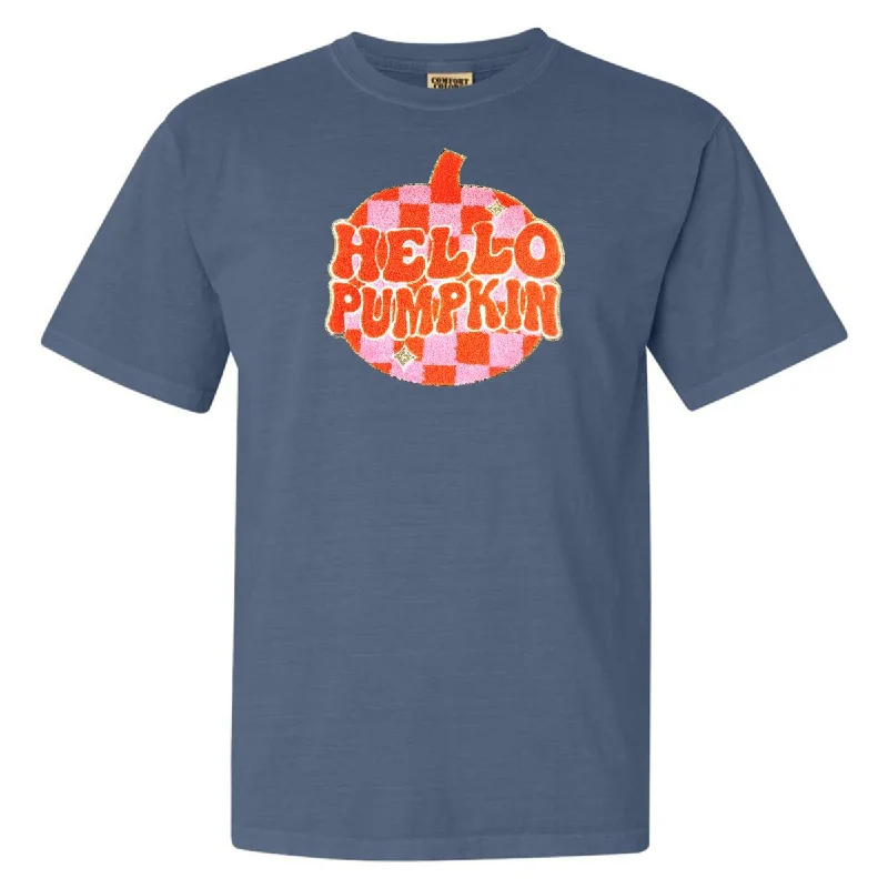 'Hello Pumpkin' Letter Patch T-Shirt