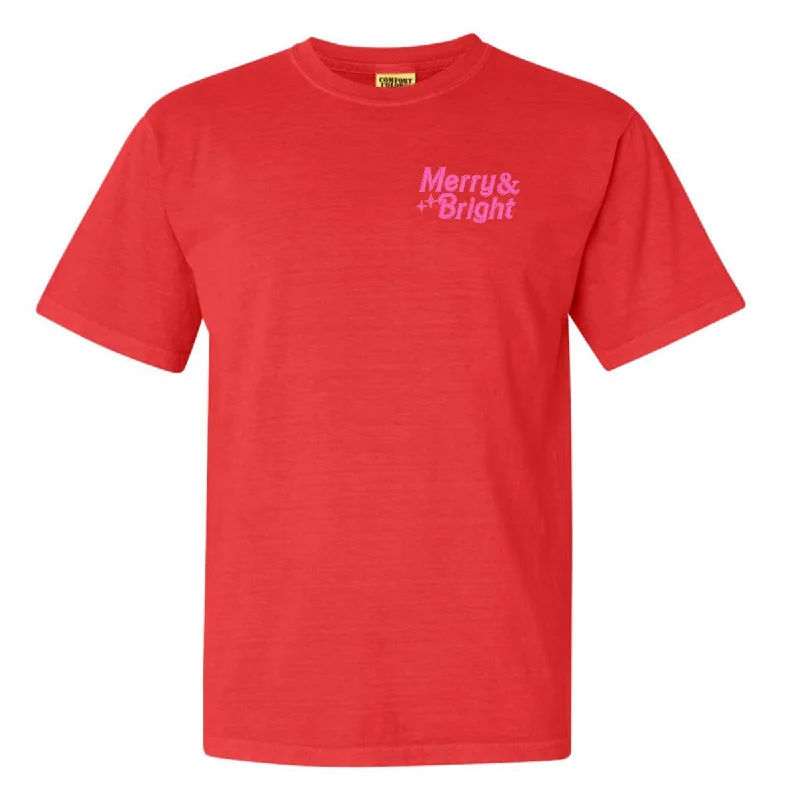 'Merry & Bright' Embroidered Tee