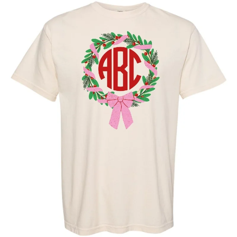 Monogrammed 'Bow Wreath' T-Shirt