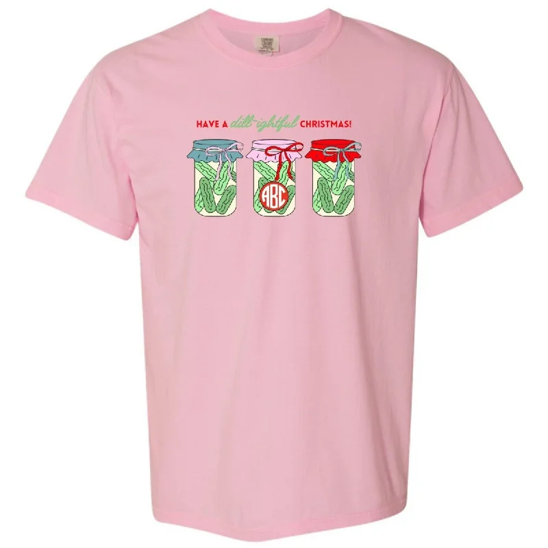 Monogrammed 'Dill-ightful Christmas Pickles' T-Shirt