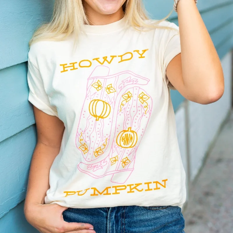 Monogrammed 'Howdy Pumpkin Boots' T-Shirt