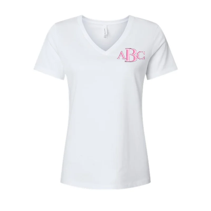 Monogrammed Relaxed V-Neck T-Shirt