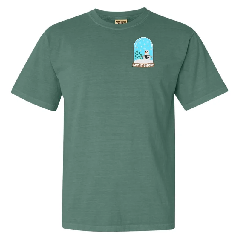 Monogrammed Snowglobe Comfort Colors T-Shirt