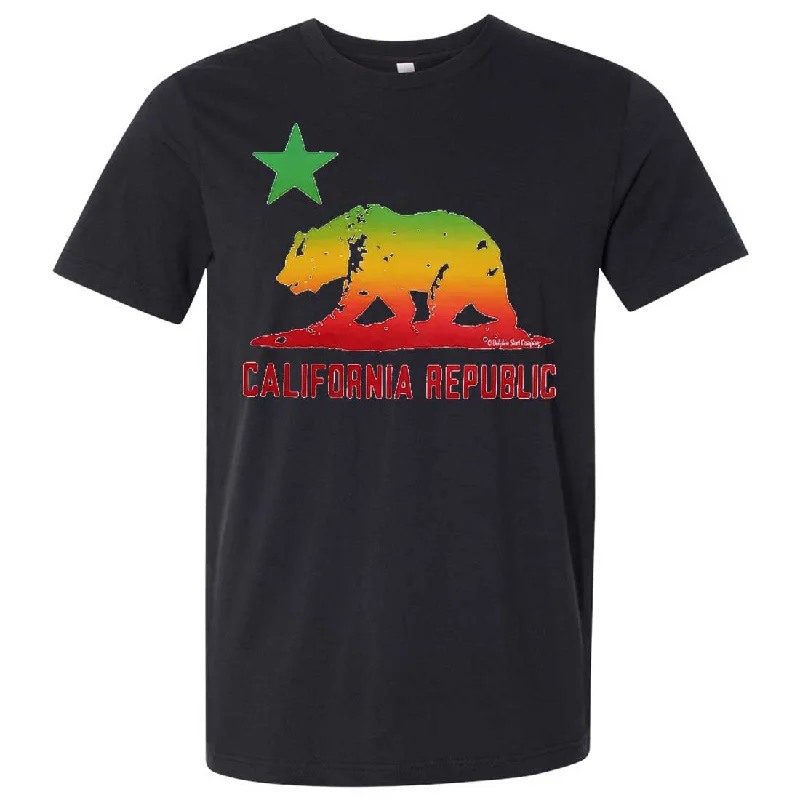 Rasta Bear Flag Silhouette Asst Colors Mens Fitted Tee