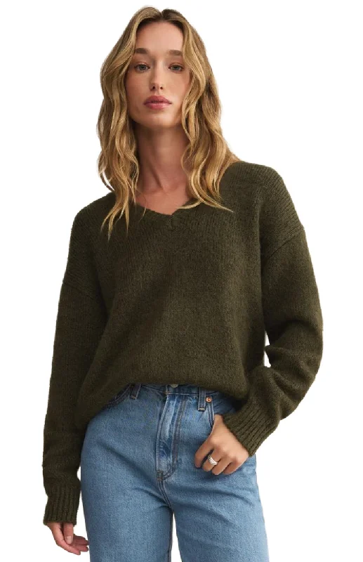 All I Want V-Neck Sweater Grape Leaf