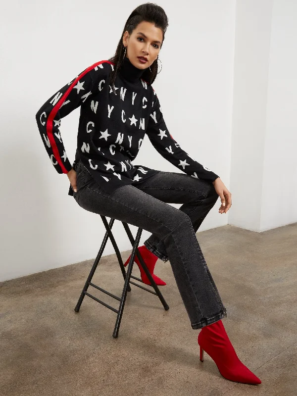 NYC Graphic Turtleneck Sweater