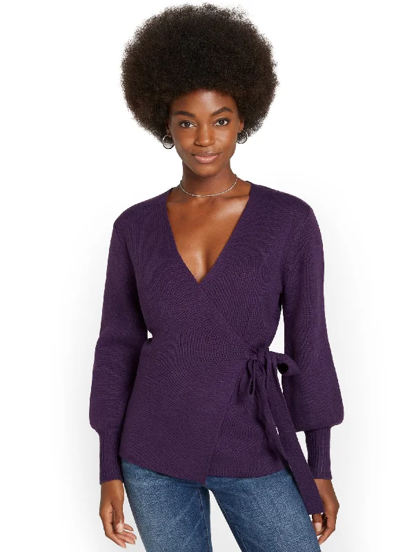 Wrap Tie-Front Sweater