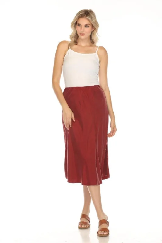 Johnny Was Calme Red Asymmetrical Midi Skirt O71003