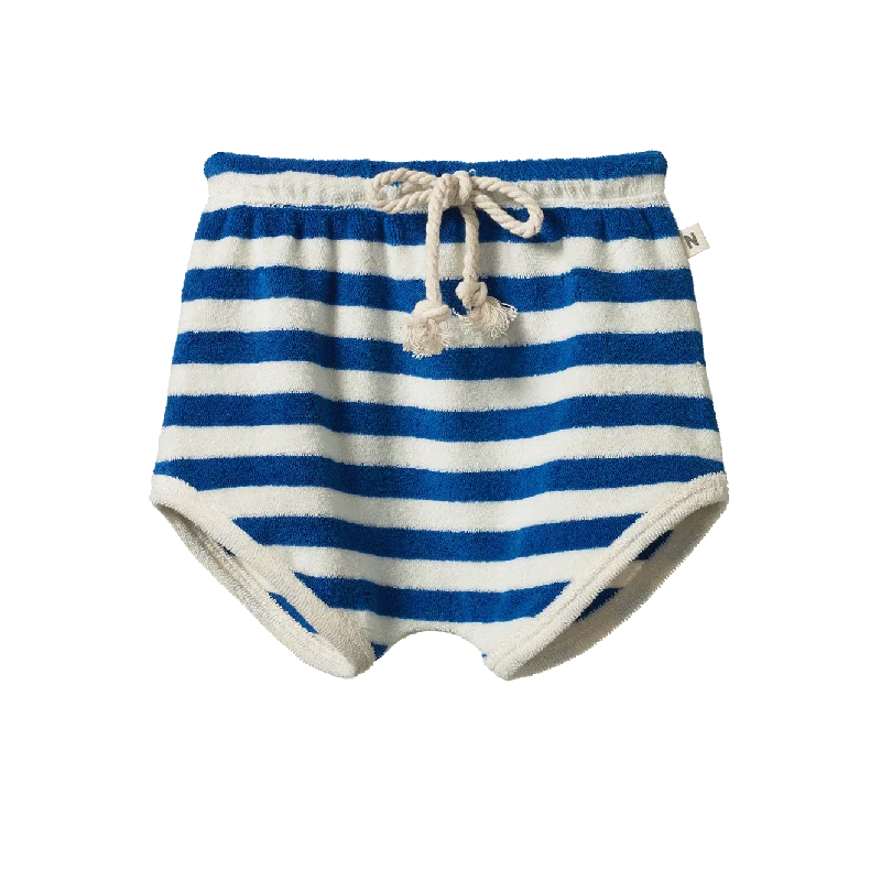 NATURE BABY - TERRY SHORT: MARINER STRIPE