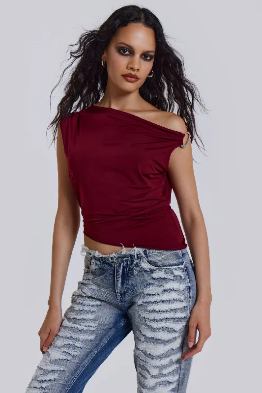 Dare To Drape Top In Red Wine