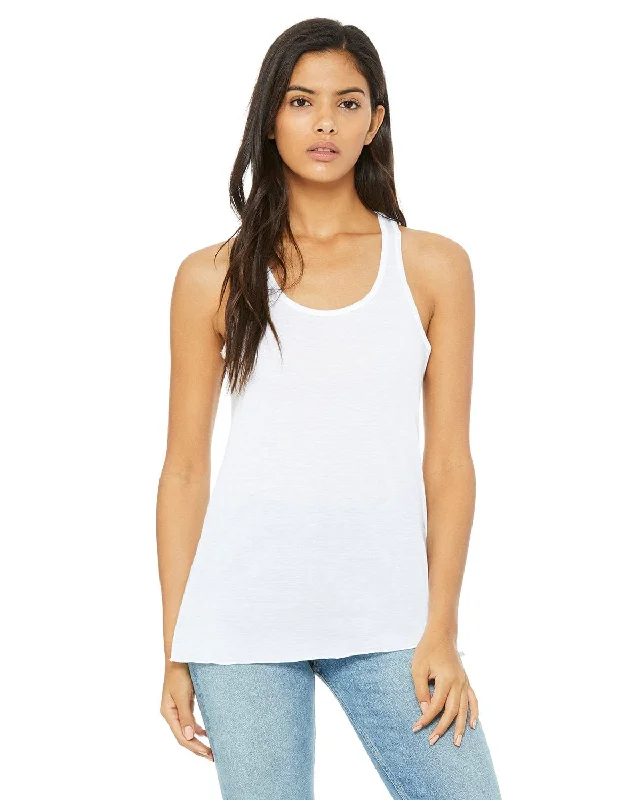 Bella+Canvas Ladies Flowy Racerback Tank | White