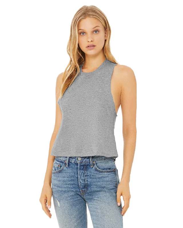 Bella+Canvas Ladies Racerback Cropped Tank | Athletic Heather