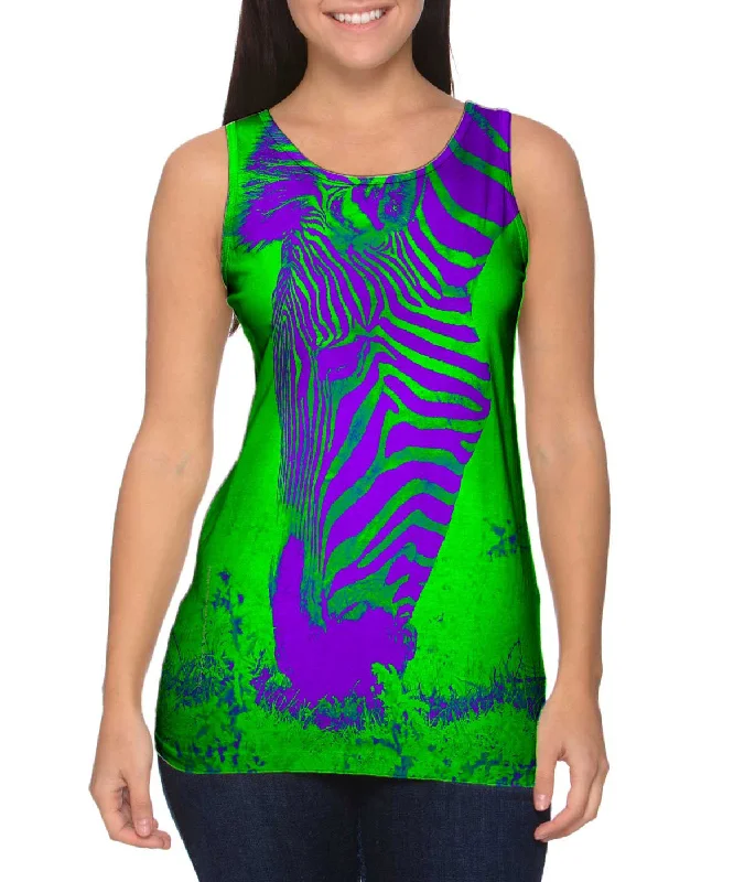 Neon Purple Green Zebra