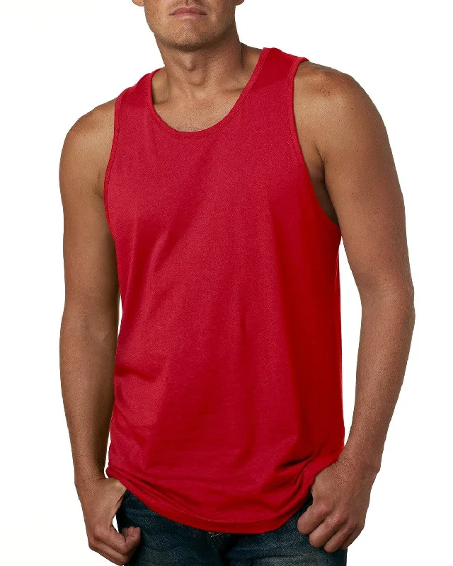 Next Level Mens Cotton Tank | Red