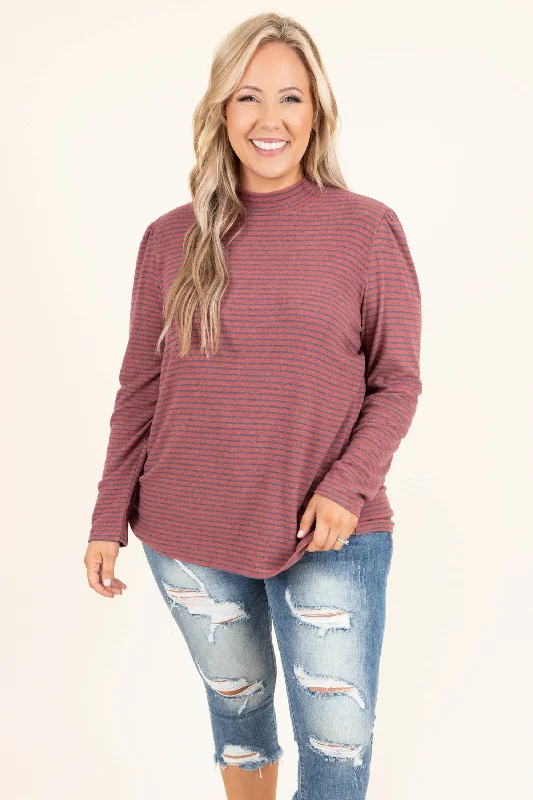 Seeking Success Top, Marsala-Navy