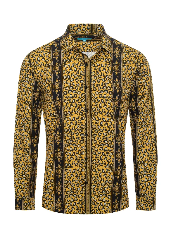 Gold Leopard Print L/S Shirt 4413