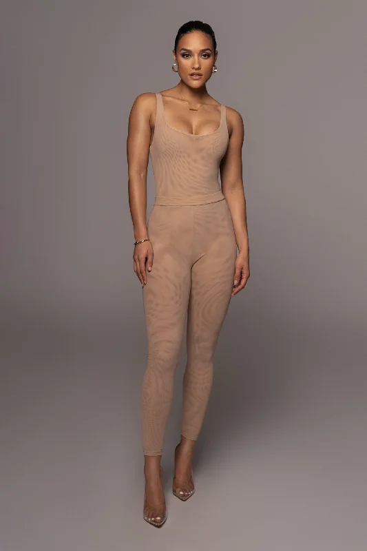 Beige Nina Mesh Pants