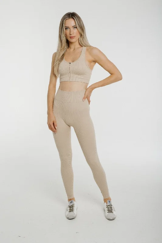 Freya Ribbed Two Piece In Neutral