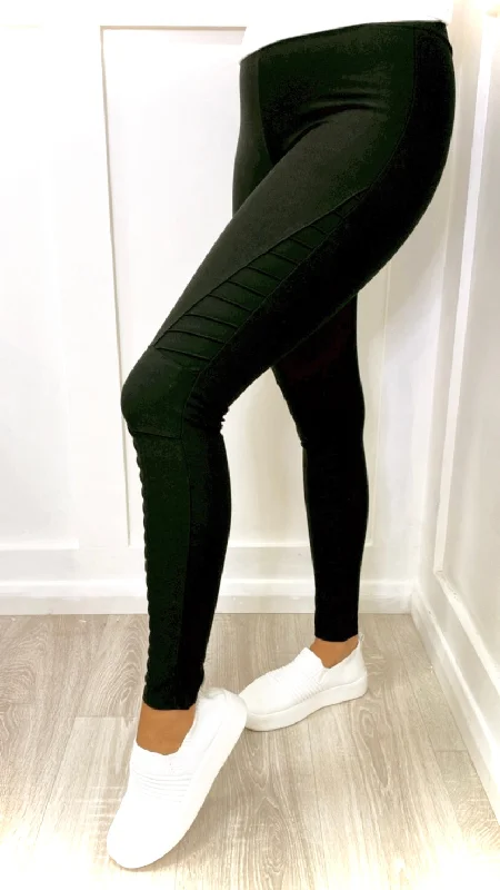 Jenna Spandex Biker Leggings Black