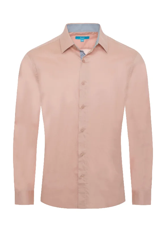 Long sleeve, Cotton-Stretch Shirt in Lavander