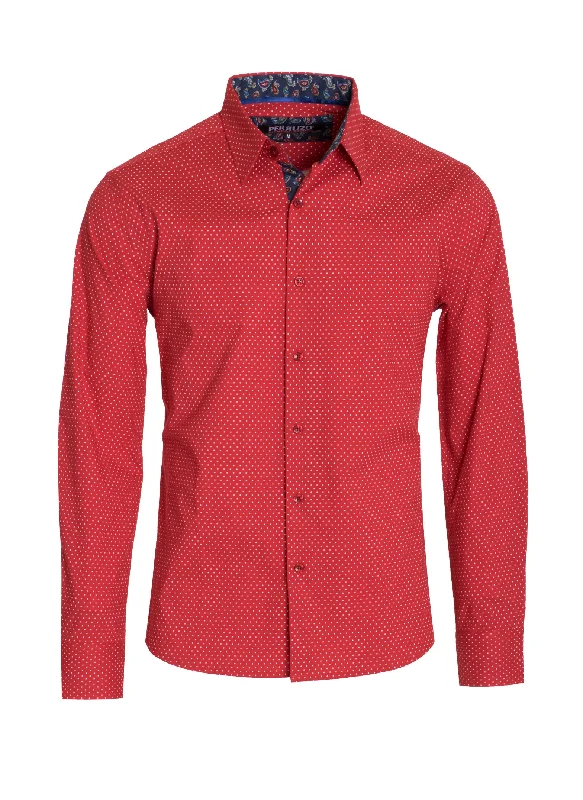 Red Polka Dots Long Sleeve Shirt (4032)