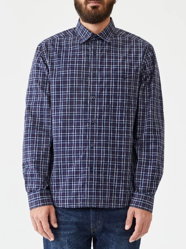 RM Williams W24 Classic Shirt - NavyRedCream